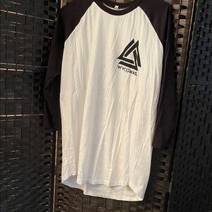 Black and White Wwcomms Raglan Sleeve Men's Shirt